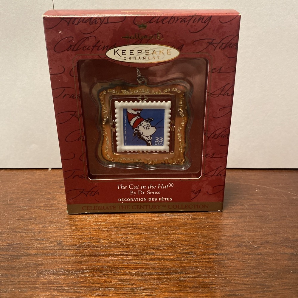 1999 HALLMARK KEEPSAKE ORNAMENT Dr. Seuss - The Cat in the Hat USPS POSTAL Stamp